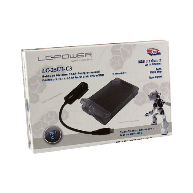 HD ENCLOSURE LC-POWER 2,5 USB3.1 Gen.2 Type C [LC-Pro-25U3-C3]