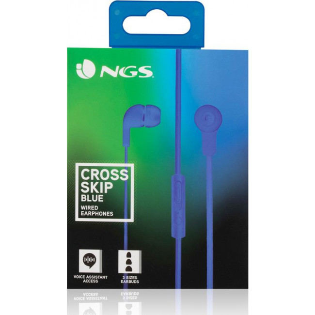 Ακουστικά Ενσύρματα NGS Cross Skip με λειτουργεία Hands Free Blue