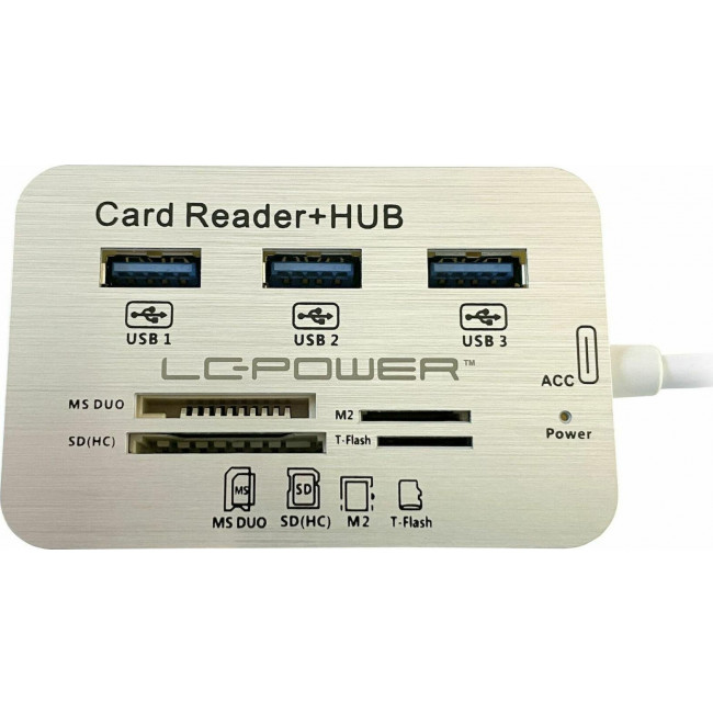 Docking Station LC-Power LC-HUB-C-CR Type C Card Reader + 3 x USB 3.0 Ports