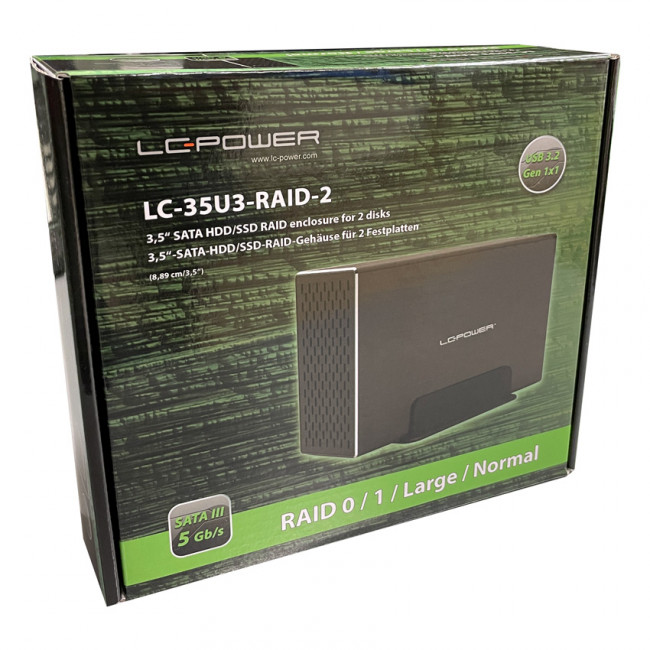 HD ENCLOSURE LC-POWER2 x  2,5 USB 3.2 [LC-35U3-raid-2]