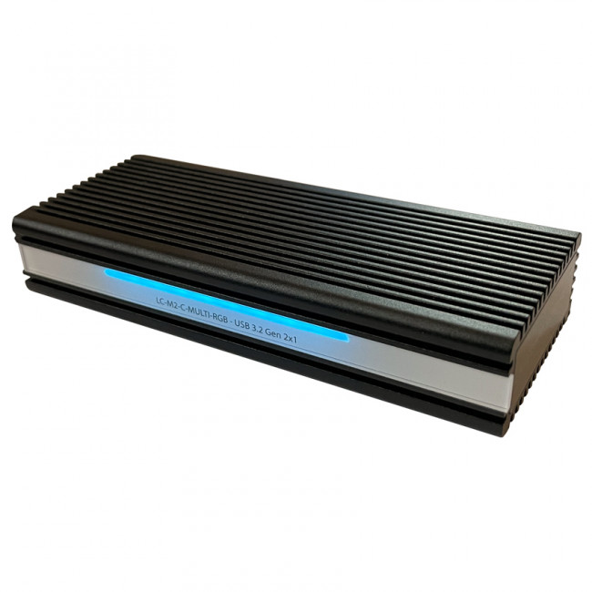 SSD M.2 ENCLOSURE LC-POWER USB 3.2 Gen 2x1 Type C [LC-M2-C-MULTI-RGB] NVMe-SATA RGB