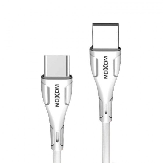 Καλώδιο USB-C male - USB-A male MOXOM Alien MX-CB54 USB 2.0 Λευκό 1m