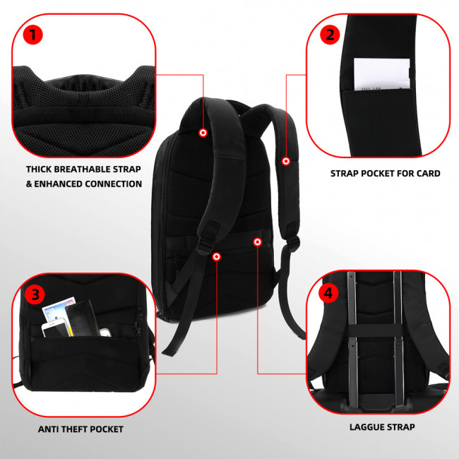 Τσάντα Laptop Kingslong Business Series 15.6" Backpack Black