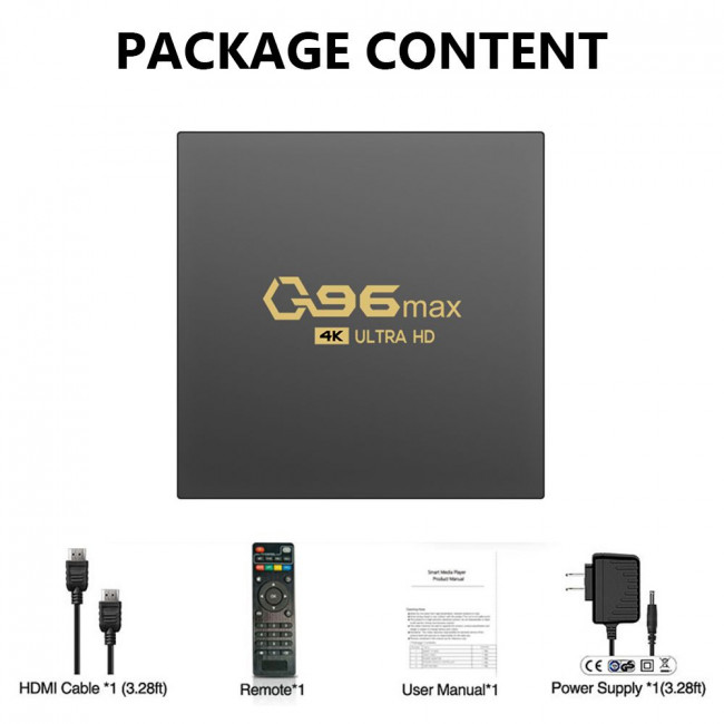 TV Box Q96 MAX 4K UHD με 8GB RAM και 128GB Αποθηκευτικό Χώρο