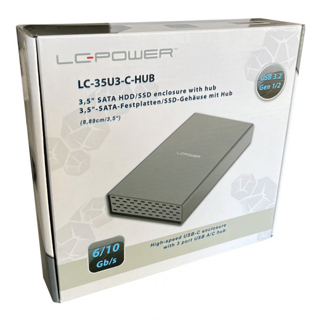 Enclosure LC-Power LC-35U3-C-HUB 3.5" Type C USB 3.2