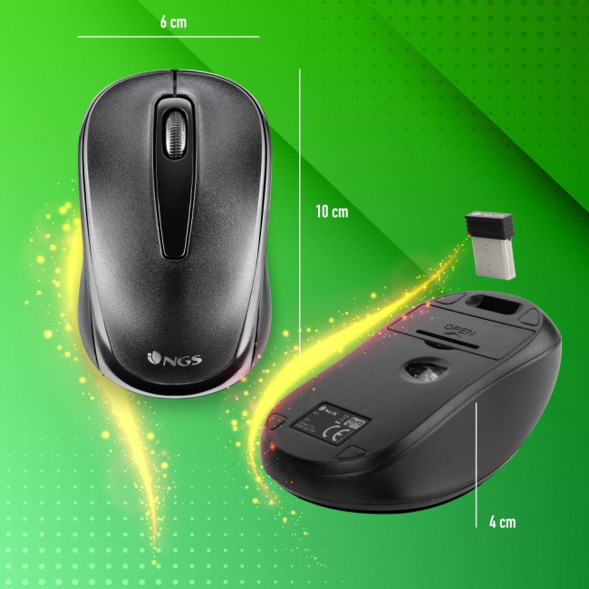 MOUSE NGS WLESS 2,4GHz 1200DPI  [EASYGAMMA] BLACK