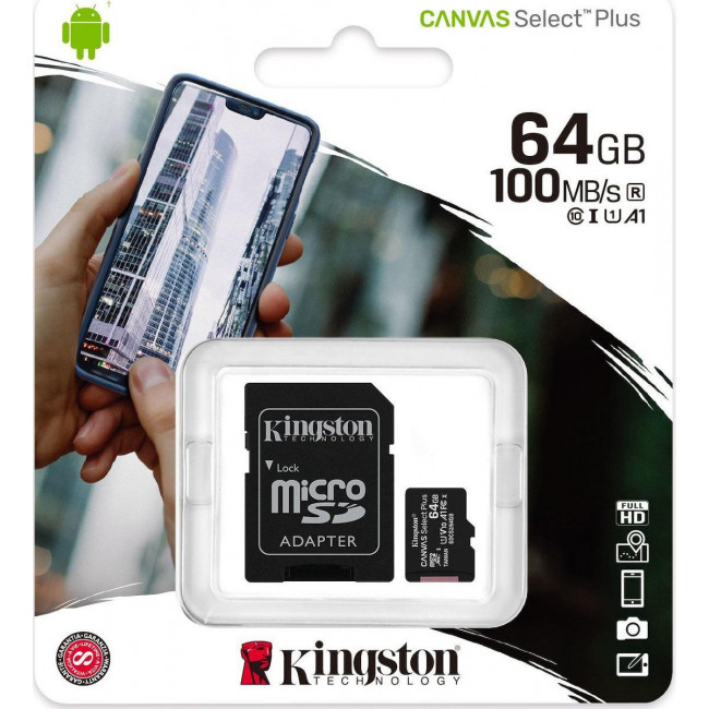 MicroSD Kingston Canvas Select Plus 64Gb