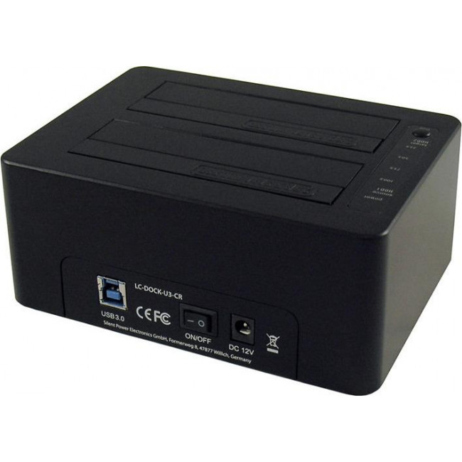 Docking Station LC-Power LC-DOCK-U3-HUB 2 x 2,5"/3,5" + Card Reader - 1 x USB 3.0