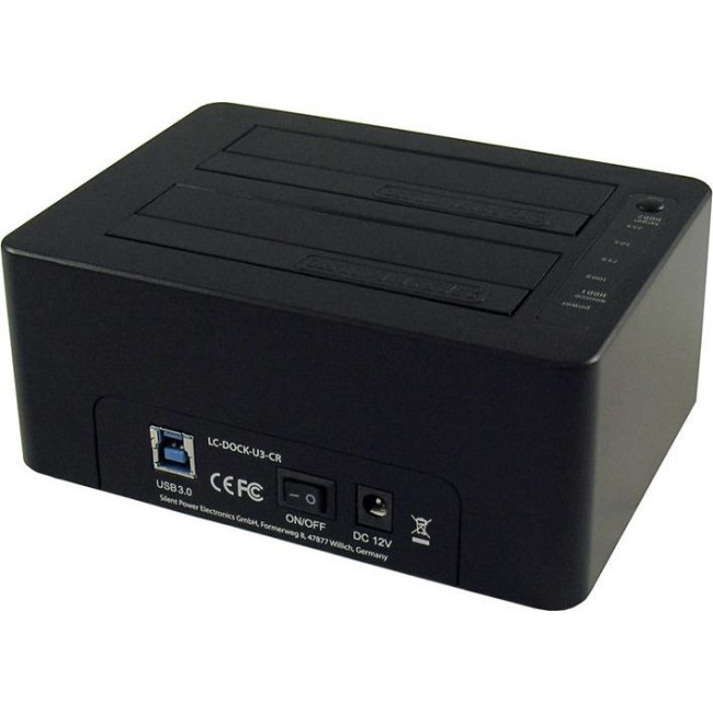 Docking Station LC-Power LC-DOCK-U3-HUB 2 x 2,5"/3,5" + Card Reader - 1 x USB 3.0