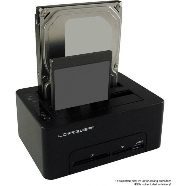 Docking Station LC-Power LC-DOCK-U3-HUB 2 x 2,5"/3,5" + Card Reader - 1 x USB 3.0