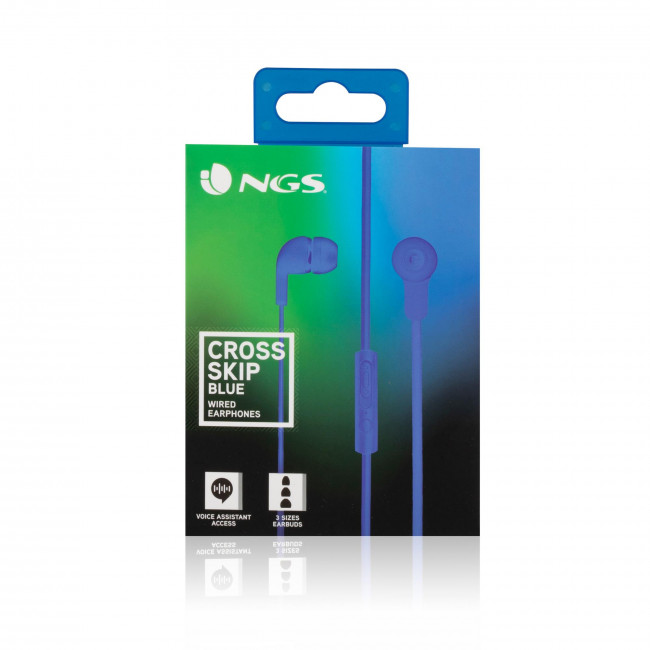 Ακουστικά Ενσύρματα NGS Cross Skip με λειτουργία Hands Free Blue