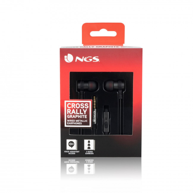 Ακουστικά Ενσύρματα NGS Cross Rally με λειτουργία Hands Free Graphite