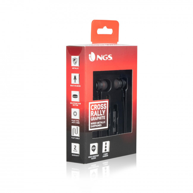 Ακουστικά Ενσύρματα NGS Cross Rally με λειτουργία Hands Free Graphite