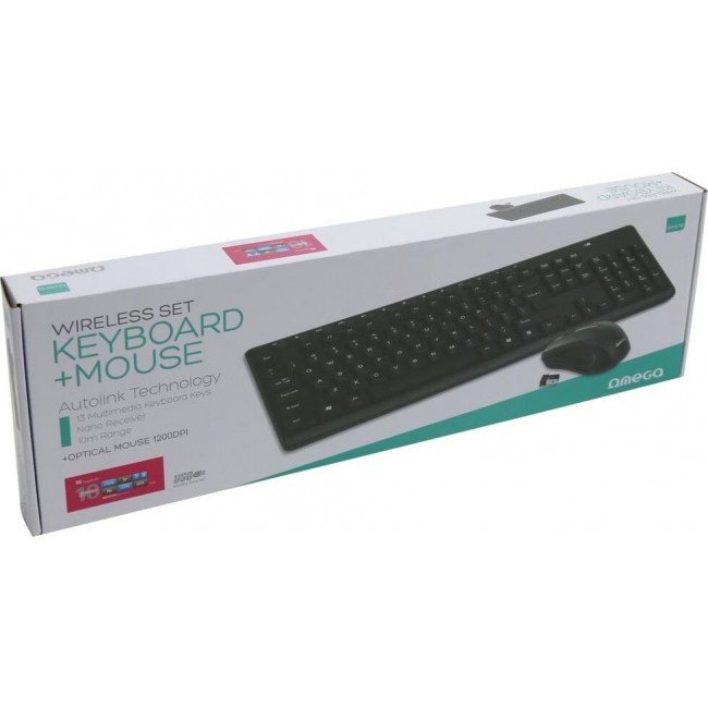 Set Keyboard/Mouse Omega OKM071B Wireless
