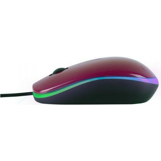 MOUSE NGS WIRED OPTICAL [ADDICT] MAROON WITH LED LIGHTS