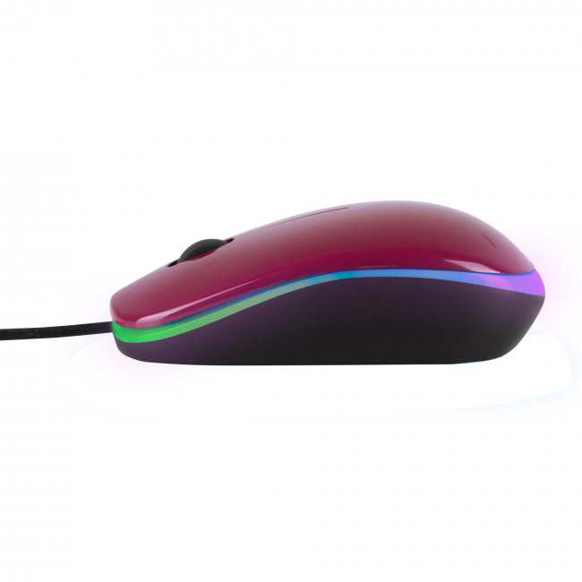MOUSE NGS WIRED OPTICAL [ADDICT] MAROON WITH LED LIGHTS