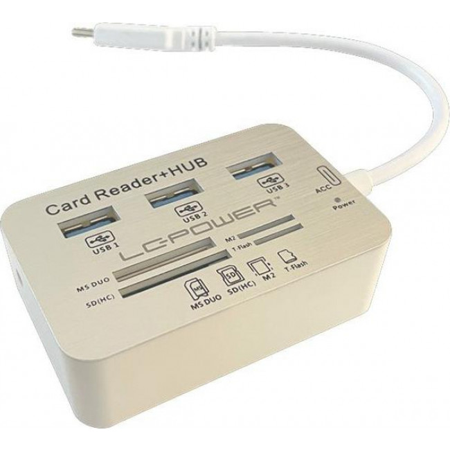 Docking Station LC-Power LC-HUB-C-CR Type C Card Reader + 3 x USB 3.0 Ports