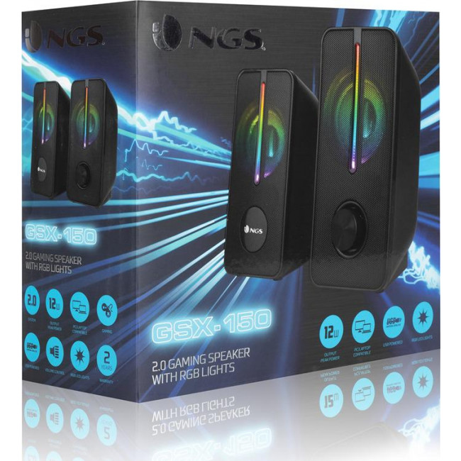 SPEAKERS 2.0 GAMING NGS [GSX-150] 12W(RMS) USB POWERED RGB