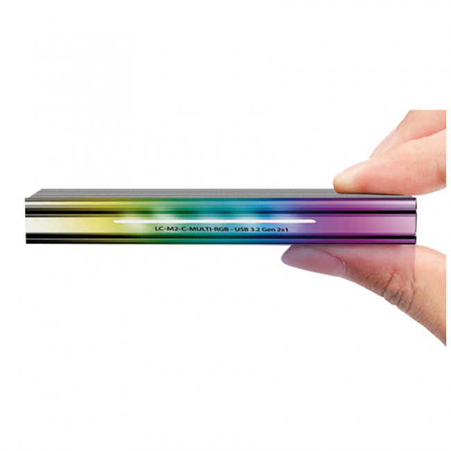 Enclosure LC-Power LC-M2-C-MULTI-RGB M.2 NVMe/SATA Type C USB 3.2
