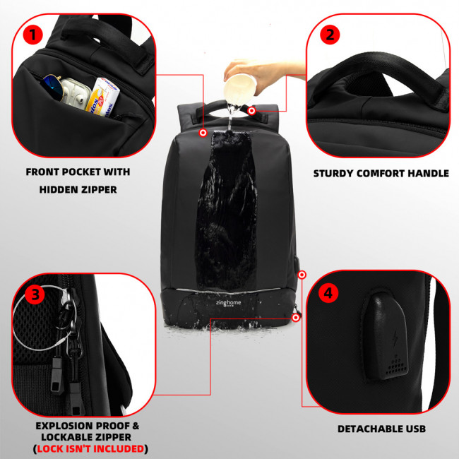 Τσάντα Laptop Kingslong Business Series 15.6" Backpack Black