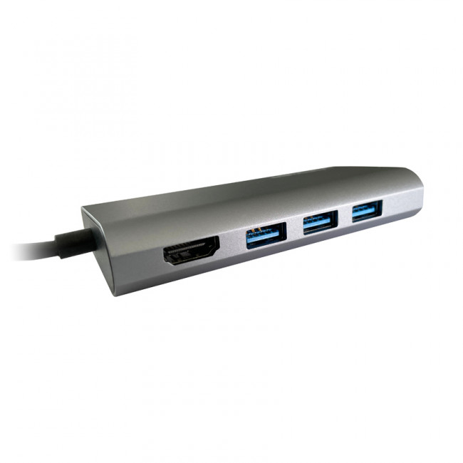 Docking Station LC-Power LC-HUB-C-MULTI-5 Type C with Card Reader,  PD, RJ45 & HDMI