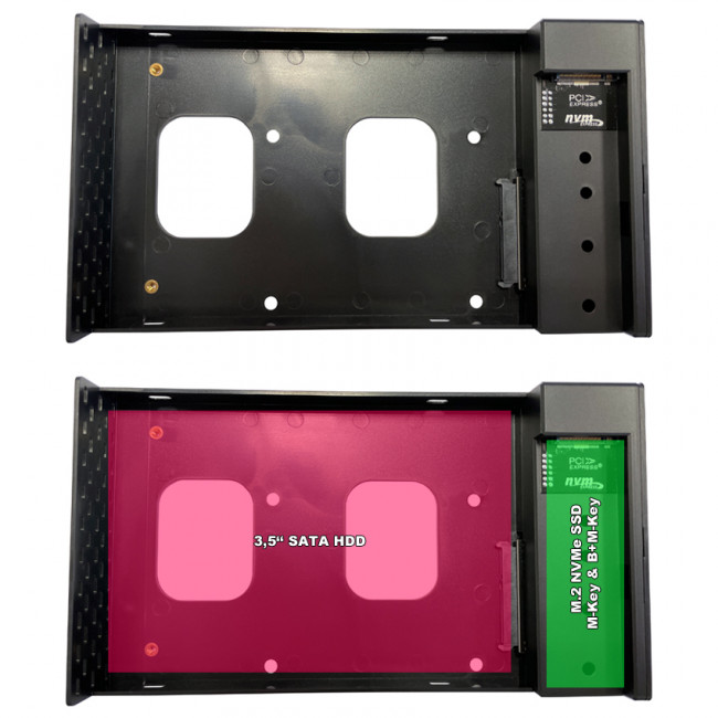 Enclosure LC-Power LC-DOCK-C-35-M2 3,5" 1 x SATA HDD & 1 x NVMe M.2 SSD USB 3.2