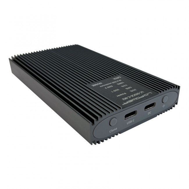 Enclosure LC-PowerLC-DOCK-C-M2 - Docking station 1 x M.2 SATA & 1 x NVMe M.2 SSD USB 3.2