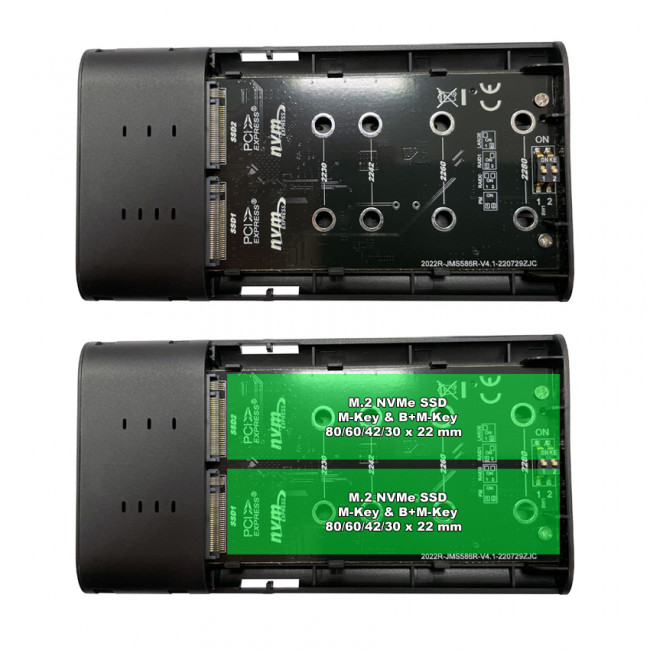 Enclosure LC-Power LC-M2-C-NVME-2X2-RAID 2 x NVMe M.2 SSD USB 3.2 RAID