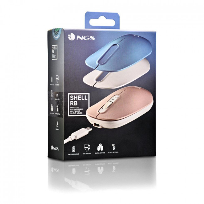 Mouse NGS Shell RB Multimode Rechargable Silent Wireless Black