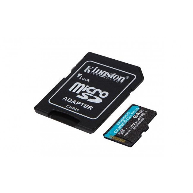 MicroSD KINGSTON 64GB SDXC Canvas Go! Plus Cl10 w/SD Adapter