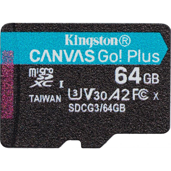 MicroSD KINGSTON 64GB SDXC Canvas Go! Plus Cl10 w/SD Adapter