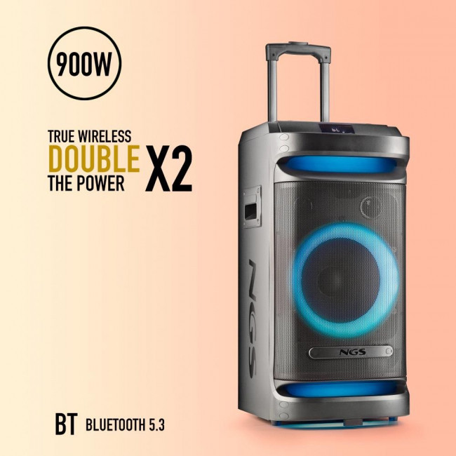 Bluetooth Speaker NGS Wild Space 1 180W  1 * 10" Woofer USB/BT(TWS)/AUX