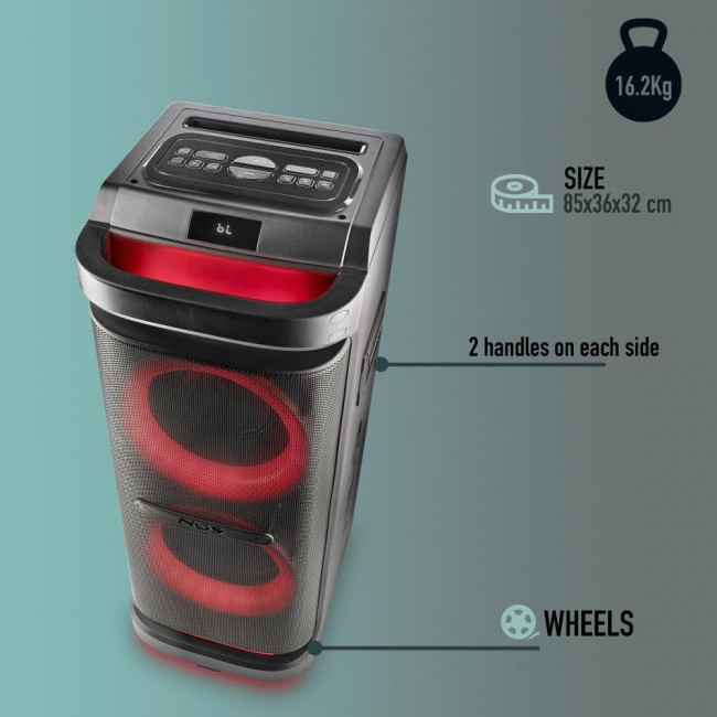 Bluetooth Speaker NGS Wild Space 2 400W Double Woofer USB/BT(TWS)/AUX