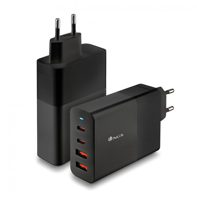 Φορτιστής NGS BUD 100W USB-C + USB-A Φορτιστής Τοίχου | GaN Power Adapter για Laptop/Tablet/Smartphone