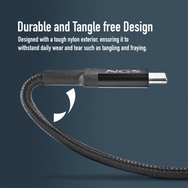Καλώδιο Φόρτισης NGS KNOT 100W-2 – 2 Μέτρα / USB-C σε USB-C / 100W PD