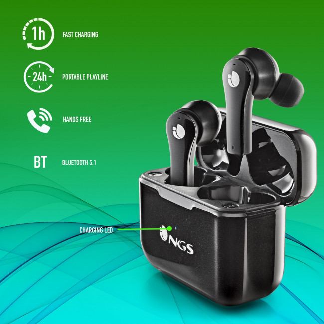 EARPHONE BT NGS [ARTICA BLOOM] BLACK TWS ANC