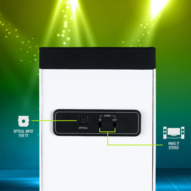 SPEAKER BT 2.0 NGS [SKYCHARMWHITE] TOWER 50W BT/USB/FM/OPTICAL/STEREO OUTPUT