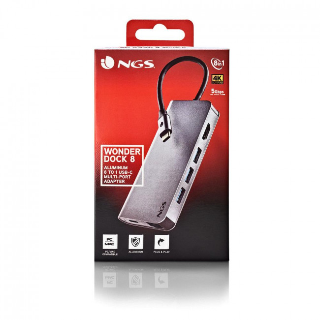 Docking Station NGS Wonderdock 8 Card Reader, HDMI, RJ45, PD, USB 3.0