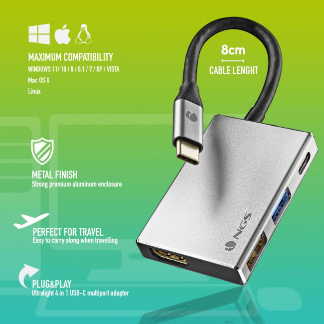 Docking Station NGS Wonderdock 4 USB 2.0, HDMI, PD, USB 3.0