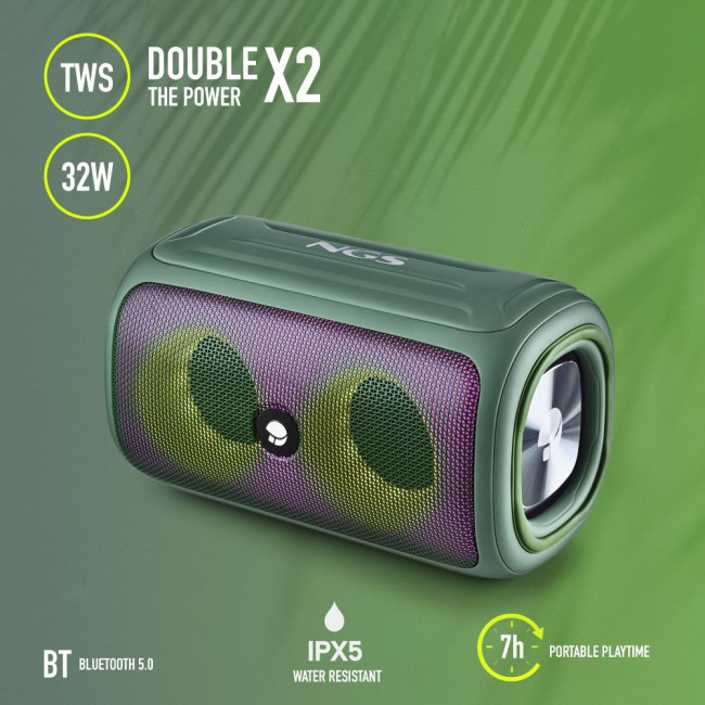 Bluetooth Speaker NGS [ROLLER BEAST] 32W Waterproof Green