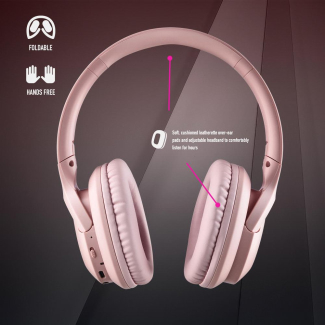 Ακουστικά Bluetooth NGS Artica Greed με λειτουργεία Hands Free Pink