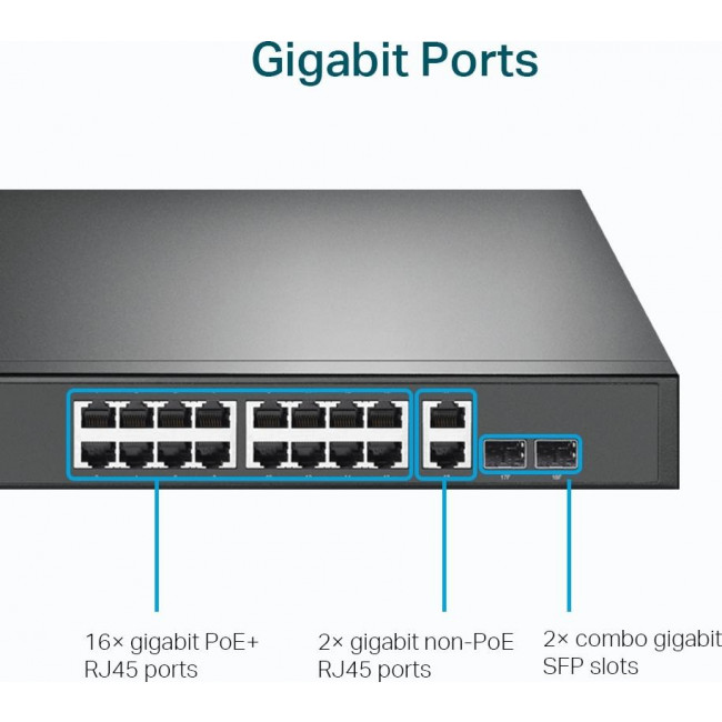 SWITCH TP-LINK TL-SG1218MP, 16 PORT, POE+