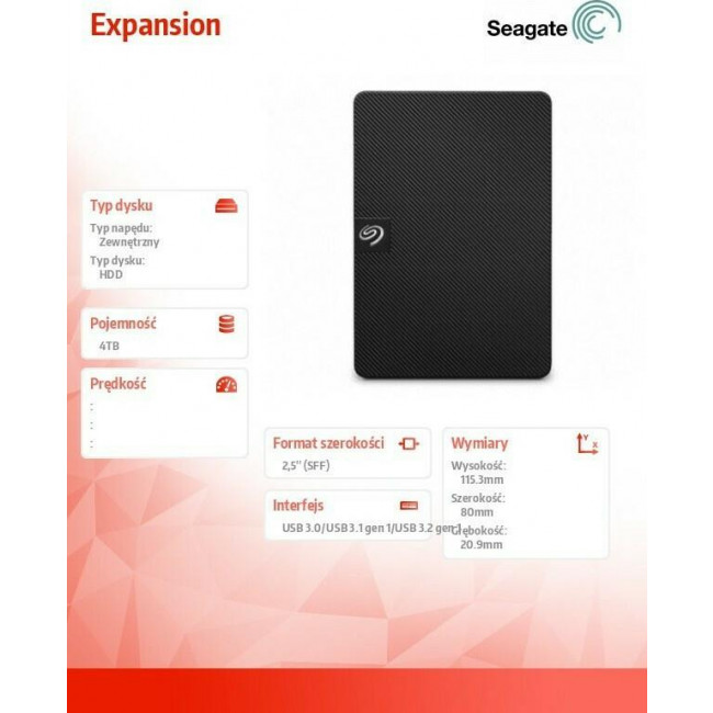 SEAGATE HDD Expansion Portable 4TB STKM4000400, USB 3.0, 2.5