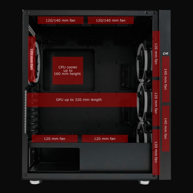 Case LC-Power Gaming 802B Black Wanderer X Midi ARGB Tempered Glass