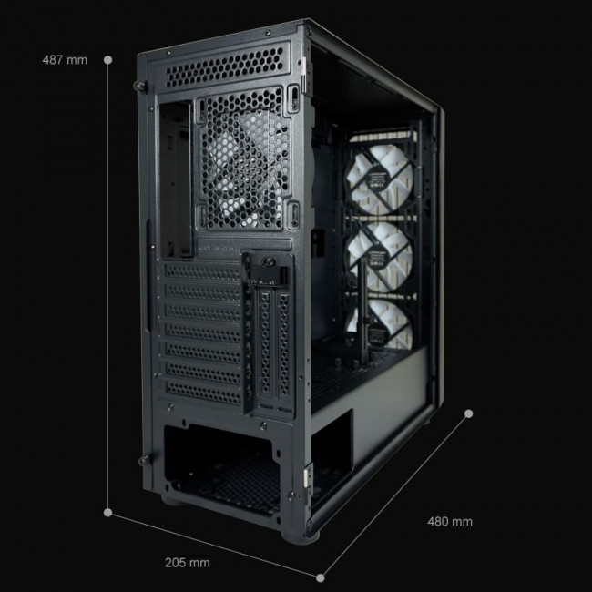 Case LC-Power Gaming 810B Black Dark_Crawler_X Midi ARGB Tempered Glass