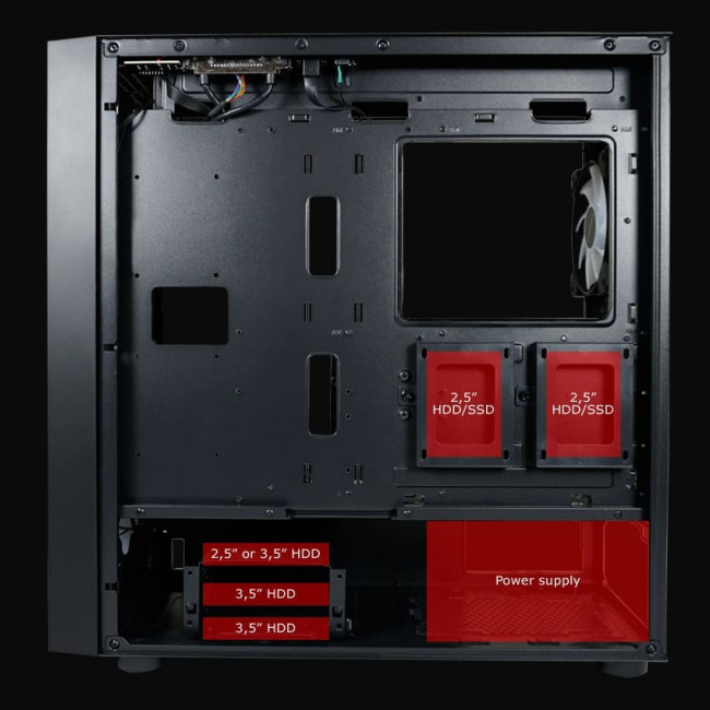 Case LC-Power Gaming 810B Black Dark_Crawler_X Midi ARGB Tempered Glass