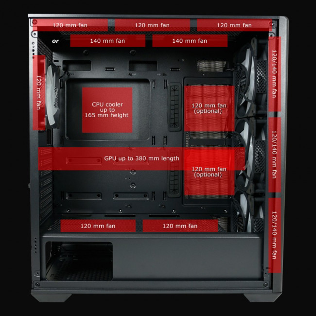 Case LC-Power Gaming 811B Meshwork XL ARGB Tempered Glass