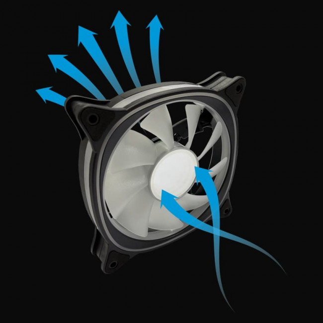 Case Fans LC-Power LC-CF-120-ARGB-KIT-B * 3 with Controller Black