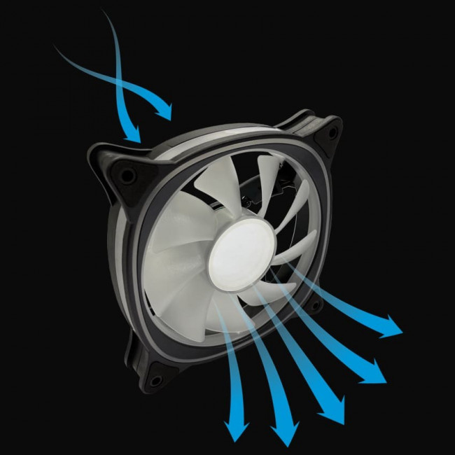 Case Fans LC-Power LC-CF-120-ARGB-KIT-R-W * 3 Reversed with Controller White