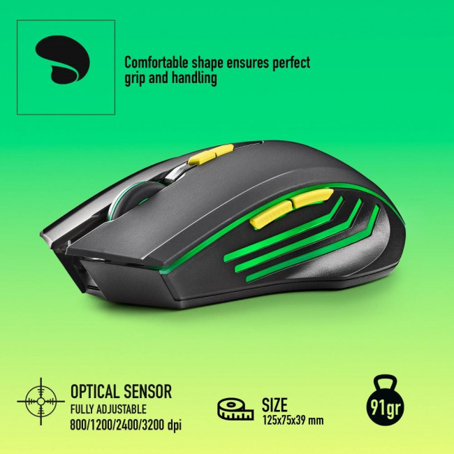 MOUSE LED GAMING NGS GMX-200 WLESS 3200dpi 300mAh 2.4G